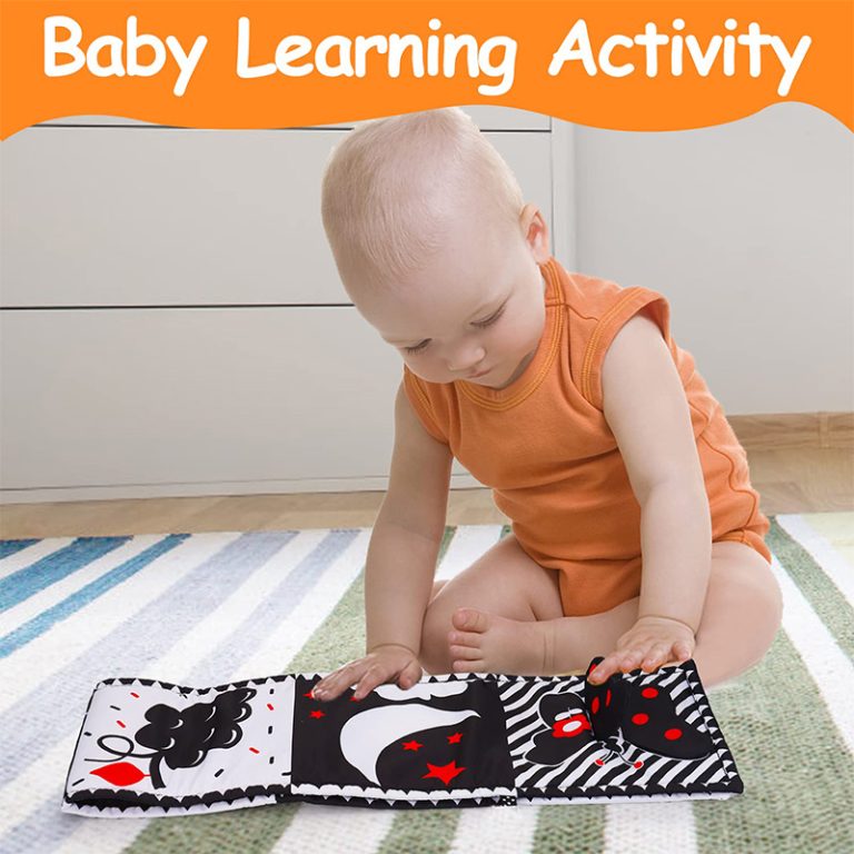 Black and White High Contrast Baby Toys 0-6 Months Soft Book for Brain Development, Tummy Time, Sensory, Montessori Learning Activities1