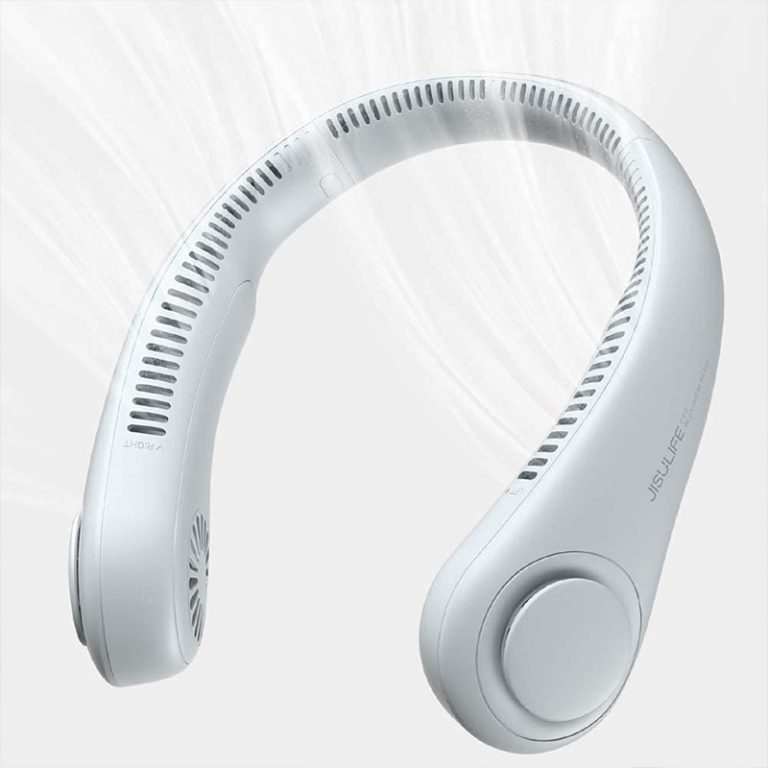 Portable Neck Fan, Hands Free Bladeless Fan, 5 Speeds, 4000 mAh Battery Operated Wearable Personal Fan, Twistable,1